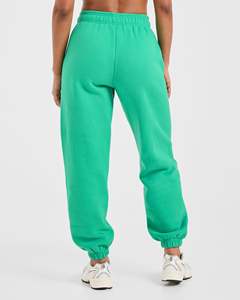 Custom Logo Racing Green Women's Oversized Joggers Terry <b>Fleece</b> Soft Touch Fabric Women's Sweatpants Women's Pants And <b>Trouser</b> - Product Image 2