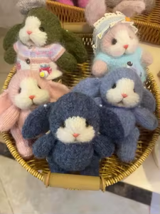 Juguete de Ganchillo de Lana, Muñeco Amigurumi, Oso de Peluche Hecho a Mano, Conejito de Pascua Tejido a Mano, con Extremidades Móviles, Juguete de Peluche - Product Image 4