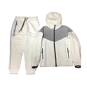 Sudaderas deportivas informales para hombre, conjunto de pantalones de chándal y chaqueta, chándal de diseñador, 2 uds., chándal reflectante grueso de algodón para hombre - Product Image 4