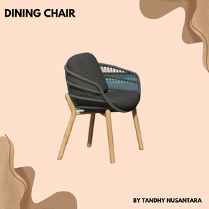 Hôtel de style moderne et de meubles de jardin chaises de salle à manger de luxe cadre en aluminium pour pieds en bois corde Patio chaise d'extérieur - Product Image 6