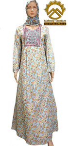 Vintage Floral Printed Silk Dress Modest Fashion Jalabiyat <b>Kaftan</b> Embroidered Islamic Wear for Women Dubai Styled Woven <b>Kaftans</b> - Product Image 5