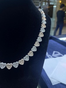 GRA certificado VVS Moissanite diamante 925 plata esterlina Iced Out Hip Hop corazón collar cadena moda lujo Bling joyería - Product Image 2