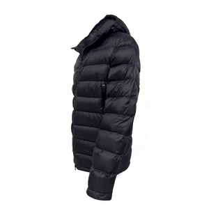 Designer Men's Winter <b>Jackets</b> Custom Soft <b>Waterproof</b> Black <b>Puffer</b> Coat <b>with</b> <b>Hooded</b> Collar Front Logo-WholesaleDDP Shipping - Product Image 3