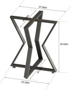 Base de mesa de metal moderna de 28 "patas de pedestal resistentes con ventosas para tapas de mármol, vidrio o madera - Product Image 2