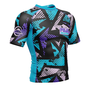 เสื้อรัดรูปสำหรับ UPF50 MMA JIU JITSU เสื้อกันแรงระบายอากาศได้ดีแห้งเร็วออกแบบโลโก้แขนสั้นได้ตามต้องการ - Product Image 2