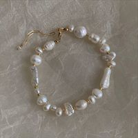 Bracelet personnalisé de qualité supérieure, délicat, baroque, en pierres précieuses et perles d'eau douce, léger, tendance, en pierres naturelles, réglable, bijoux pour femmes
