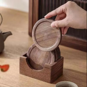 THE WOOD ROUND COASTER CUSTOMIZED SIZE Handmade Table Ware and Kitchen Ware Items Wholesale High Quality From Vietnam - Product Image 2