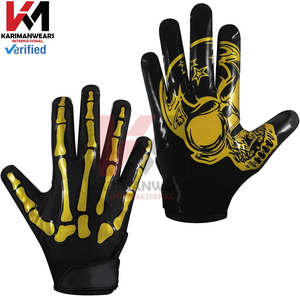 Guantes de Fútbol Americano de Alto Rendimiento con Agarre de Silicona Adhesivo, Logotipo Personalizado, Proveedor de Guantes para Receptores - Product Image 4