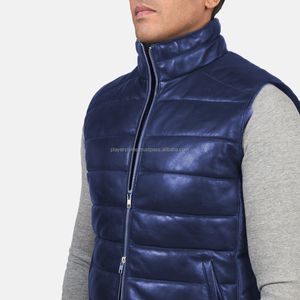 Men's Casual Windproof Reversible Breathable Eco-Friendly Sleeveless Winter Outer Wear Puffer Vest Color Blocking Puffer V-neck - Product Image 4