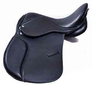 Selle de cheval en cuir véritable de qualité supérieure avec logo personnalisé, selle d'équitation confortable, tissu standard - Product Image 1