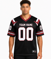 Jersey Sepak Bola Amerika Pria Bahan Mesh V-Neck Bernapas Cetak Nama Tim Regular Fit Dewasa Remaja Pakaian Olahraga Harga Grosir