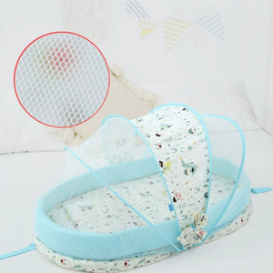 2025 nueva cama de viaje plegable portátil para bebé cuna cómoda tumbona de algodón para bebé con mosquitera - Product Image 4