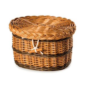 Cercueil en osier à tissage ouvert pour animaux de compagnie, urne commémorative ronde en rotin naturel, panier rustique léger et écologique, souvenir - Product Image 2