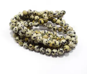 Dalmatiner Jaspis Perlen runder schwarzer und weißer Jaspis stein, natürliche Edelstein perle, lose Edelstein runde Perlen