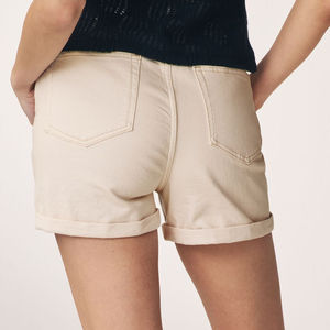 Shorts de Mezclilla de Pana para Mujer, Diseño Personalizado de Alta Calidad, Cintura Elástica, Corte Regular Informal, Transpirable, con Bolsillos Tipo Cargo - Product Image 5