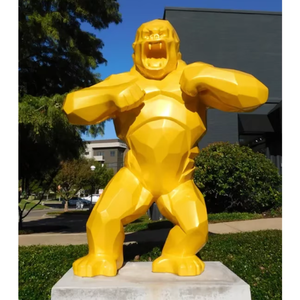 Custom Outdoor Decoration Life Size Fiberglass Geometry <strong>Statue</strong> <strong>Large</strong> Size Geometric Gorilla King Kong Sculpture for Garden - Product Image 1