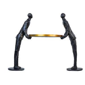 Escultura de latón hecho a mano, escultura de aluminio, decoración abstracta, bar, figuritas, figuritas - Product Image 1