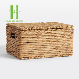 Cesta de Jacinto de Agua Ecológica de Nuevo Diseño para Servir, Personalizable, OEM, Rectangular, Estilo Bohemio, Multifuncional, Hecha en Vietnam HNH - Product Image 3