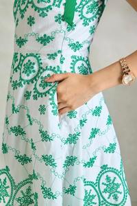 ชุดเดรสผ้าฝ้ายพิมพ์ลายดอกไม้แบบอินเดียชุดเดรสลำลองระบายอากาศได้สำหรับฤดูร้อนเข็มขัดธรรมชาติเป็นมิตรต่อสิ่งแวดล้อมสำหรับงานแต่งงาน - Product Image 6