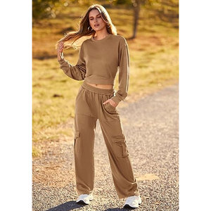 Recién llegado, traje de calentamiento profesional para mujer, tela de lona transpirable con logotipo personalizado y patrón sólido, precio competitivo - Product Image 4