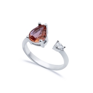 Pear Shape Sultanite CZ <b>Adjustable</b> <b>Ring</b> Turkish Handmade Wholesale 925 Sterling Silver Jewelry - Product Image 1