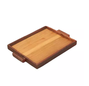 Plateau de service en bois pour pâtes et hamburgers, Design fantaisie, restauration rapide, service à thé, bar de luxe, plateau/support plat en bois pour mariage - Product Image 1