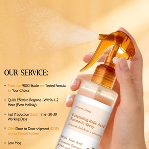 Private Label Kojisäure-Kurkuma-Spray mit Ihrem Logo Sanft Exfolierende Peeling-Lösung zur Aufhellung und Glättung der Haut - Product Image 2