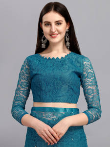 Festival Wear Bollywood Saree élégant Net Saree avec chemisier élégant Self Design pour la fête mariage mode indienne - Product Image 3