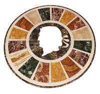 Marmor-Mosaik Intarsienplatte Umweltfreundlicher Couchtisch für Wohnzimmermöbel Modern Rund