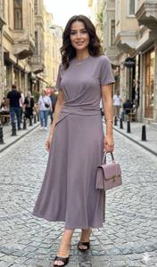 Ropa de Mujer al por Mayor, Elegante, con Estampado Abstracto, de Longitud Media, Cómoda para Uso Diario, Silueta Relajada, Colección Vacaciones - Product Image 4