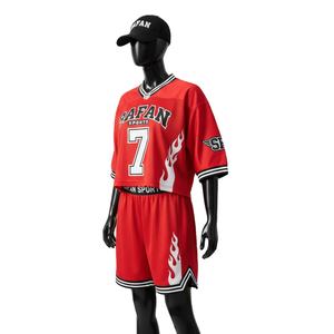 Conjunto de Pantalones Cortos de Fútbol para Mujer, Premium, 180 GSM, Malla de Poliéster Transpirable, Diseño de Paneles Rojos y Blancos, Logotipo Personalizado, Conjuntos para Mujer 100% Algodón - Product Image 4