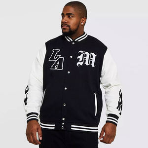 Wholesale Custom Premium Quality Fleece Varsity Bomber Jacket High School Baseball Lettermen Front Windproof Breathable <b>Quilted</b> - Product Image 5
