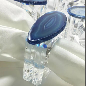 Ronds de serviette en résine de première qualité fabriqués à la main pour décor de dîner de ferme rustique et accents de table contemporains - Product Image 1
