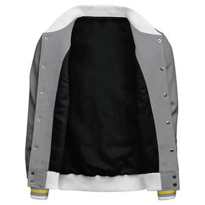 Veste universitaire chaude unisexe, bombardier épais, ODM, vente en gros, broderie personnalisée, streetwear élégant, qualité supérieure, vêtements d'extérieur tendance - Product Image 2