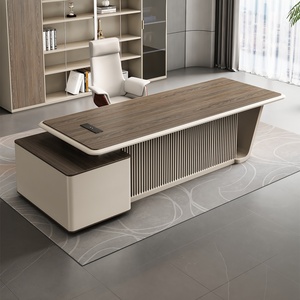 Escritorio Ejecutivo de Madera Blanca en Forma de L, Mesa de Computadora para Oficina, Acabado en Madera de Roble, Estación de Trabajo de Esquina para Gerente, Escritorio para Director Ejecutivo - Product Image 5