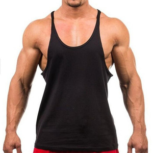OEM Custom 100% Cotton Gym Vest for Men New Design Wholesale Bodybuilding Stringer Tank Top with Printed Pattern - Product Image 1