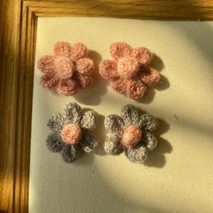 2026 Vintage Woven Silver Ear <b>Studs</b> Earrings Contrasting Colors Floral Flower Design Ear Accessories Crochet Jewelry Ear Clips - Product Image 1