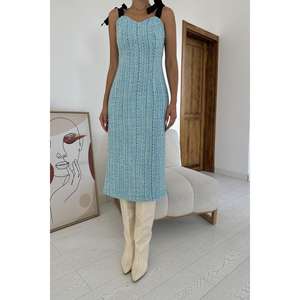 Vestidos sin Tirantes con Lazo Azul y Cintura Natural, Transpirables, al por Mayor - Product Image 2