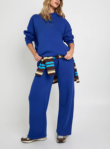 Fabricants de vêtements, survêtement pour femme coupe ample, logo imprimé DTF personnalisé, t-shirt col rond, survêtement de basket confortable en polaire - Product Image 2