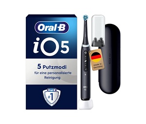 Oral-B iO Serie 5 Cepillo de dientes eléctrico, 5 modos de limpieza para el cuidado dental, pantalla LED y estuche de viaje - Product Image 1