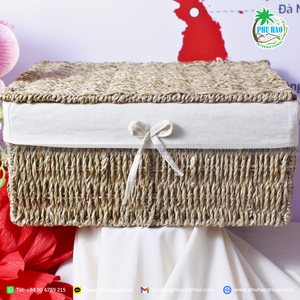ตะกร้าหญ้าทะเลสานด้วยมือดีไซน์ตะกร้าสินค้าที่เป็นธรรมชาติในบ้าน - Product Image 2