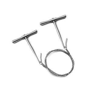 Ensemble de fils de scie Gigli pour chirurgie dentaire manuelle de qualité allemande, deux poignées, sans rouille, réutilisable, en acier inoxydable, certifié CE Classe II - Product Image 6