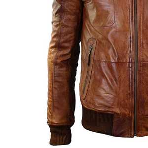 2024 meilleur design tendance de haute qualité impression de logo personnalisé veste en cuir d'hiver pour hommes avec col tournant vente chaude - Product Image 6