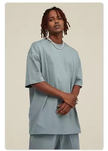 T-shirts à épaules tombantes oversize tendance de nouveauté OEM T-shirt en relief respirant pour hommes avec logo et design personnalisés - Product Image 2