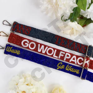 Go Wolfpack Beaded Purse <b>Strap</b> Customized beaded purse <b>strap</b> handmade purse <b>strap</b> ideal for clear <b>bags</b> and <b>replacement</b> - Product Image 1