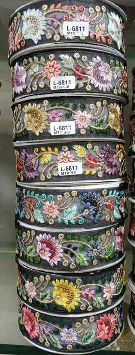 Multi Colored Embroidered Floral Laces in Assorted Colors for Hair Bow and Hair Band Designers Ideal for Resale