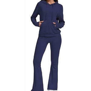 Trajes Deportivos Casuales de Invierno para Mujer, Personalizados al por Mayor, con Capucha, Gruesos, 100% Algodón, Color Sólido - Product Image 5