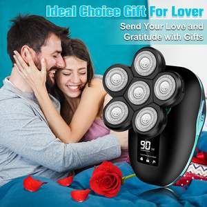 Afeitadora Eléctrica Corporal 6 en 1 para Hombres Calvos, Maquinilla de Afeitar Rotatoria Inalámbrica con Pantalla LED, Incluye Cortapelos y Recortador de Vello Nasal, IPX7 - Product Image 1