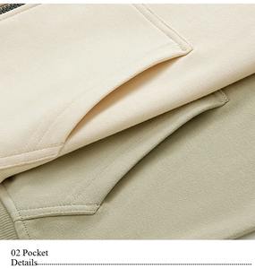 Conjuntos de pantalones con capucha y cremallera de doble cabeza gruesos de lana de alta resistencia de 350g personalizados al por mayor Jersey de punto informal para ambos otoño - Product Image 6