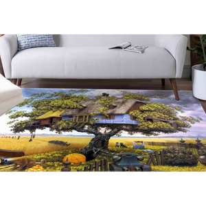 Alfombra con Diseño de Árbol Fantástico: Decoración Surrealista para el Hogar, Alfombra de Pasillo, Alfombra Suave No Tejida - Product Image 4